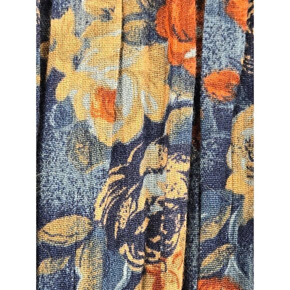 Vtg Maxi Broomstick Skirt Blue Patchwork Sz M/L 30" Waist 31" Lngth Stonebridge - Picture 16 of 16